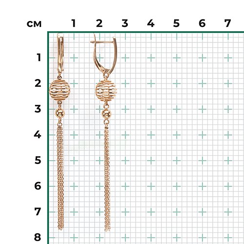 Серьги с английским замком из красного золота 02-4459-00-000-1110-64