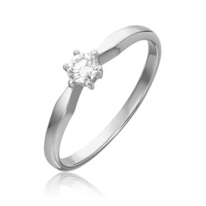Помолвочное кольцо из белого золота с фианитом 01-0526-00-501-1120-38