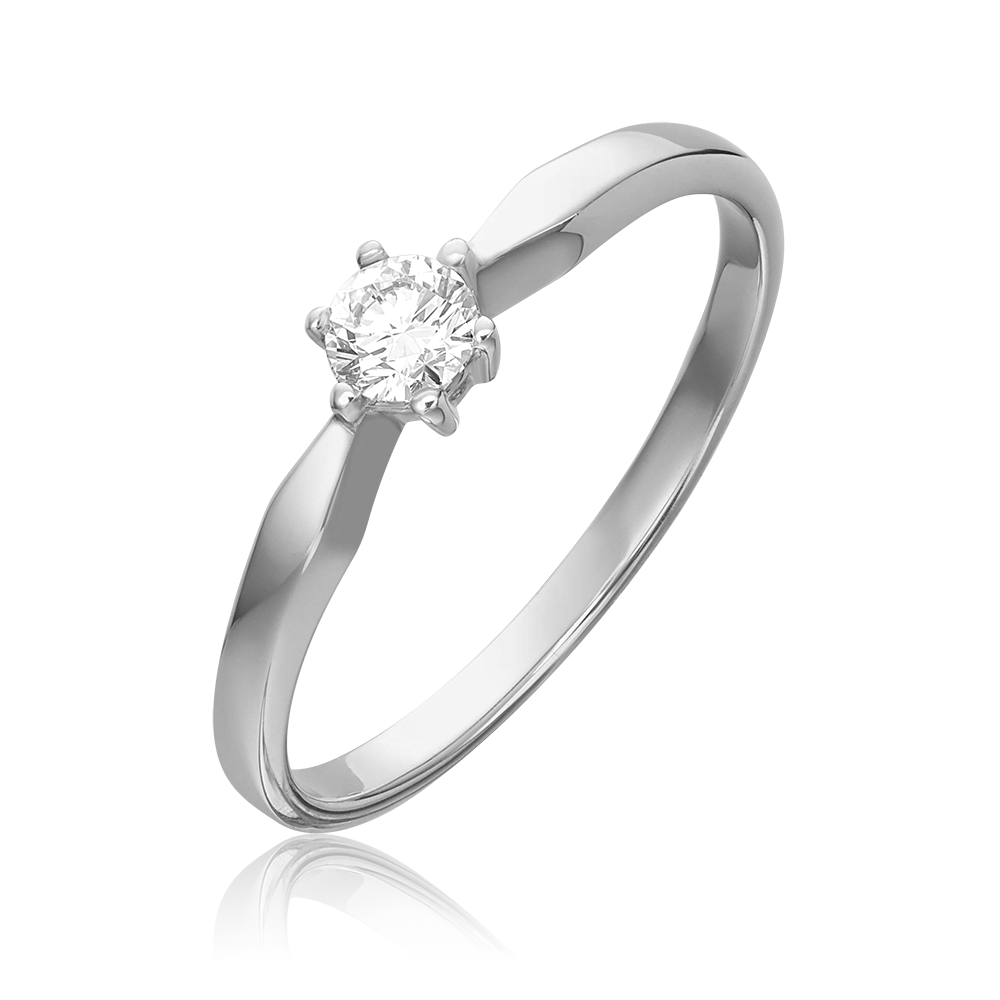Помолвочное кольцо из белого золота с фианитом 01-0526-00-501-1120-38