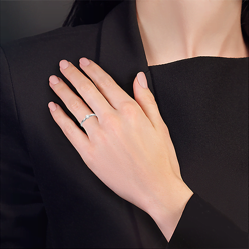 Помолвочное кольцо из белого золота с фианитом 01-0526-00-501-1120-38