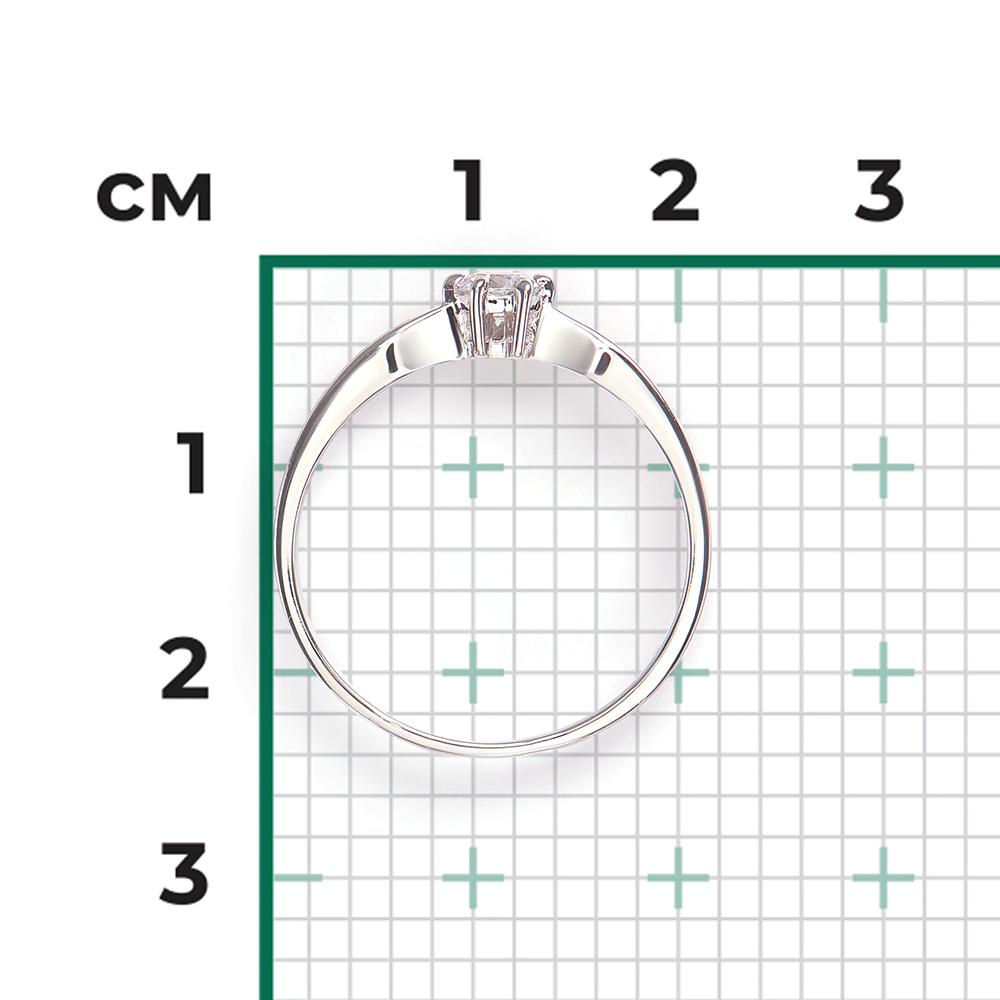 Помолвочное кольцо из белого золота с фианитом 01-0526-00-501-1120-38