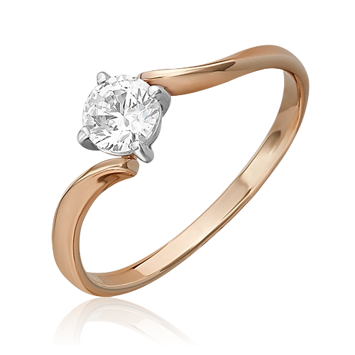 Помолвочное кольцо из комбинированного золота с фианитом 01-0531-00-501-1111-38