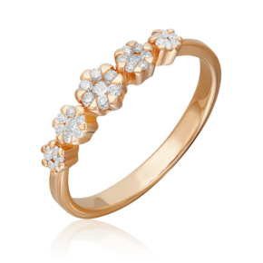 Кольцо из красного золота с бриллиантами 01-1580-00-101-1110-30