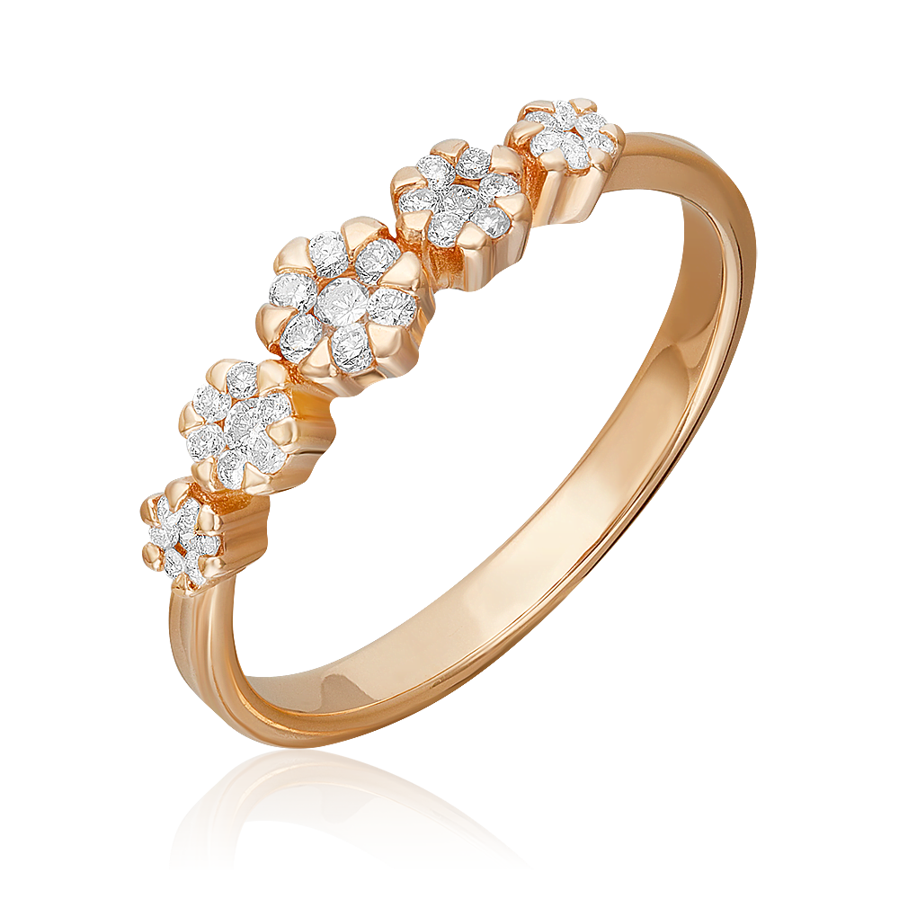 Кольцо из красного золота с бриллиантами 01-1580-00-101-1110-30