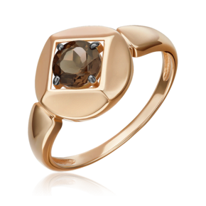 Кольцо из красного золота с кварцем дымчатым 01-5827-00-202-1110