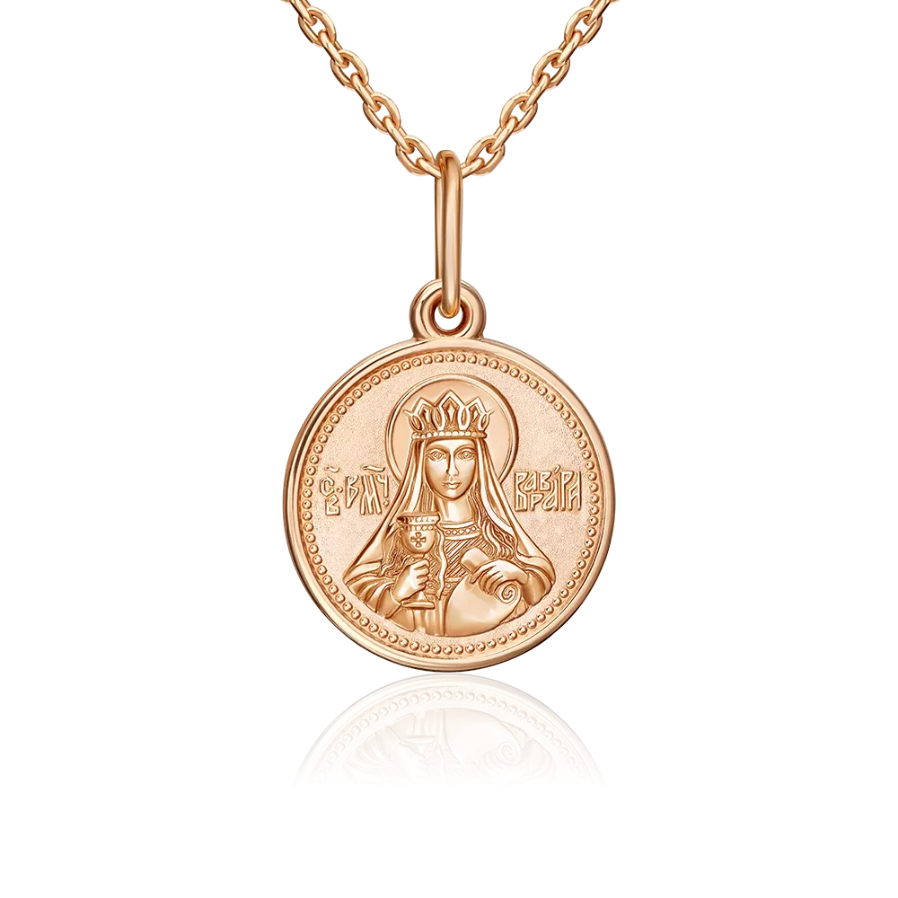 Иконка «Святая великомученица Варвара» из красного золота 03-1781-01-000-1110