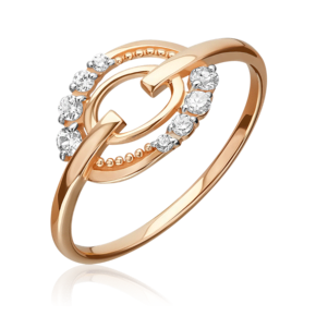 Кольцо из красного золота с фианитами 01-5936-00-401-1110