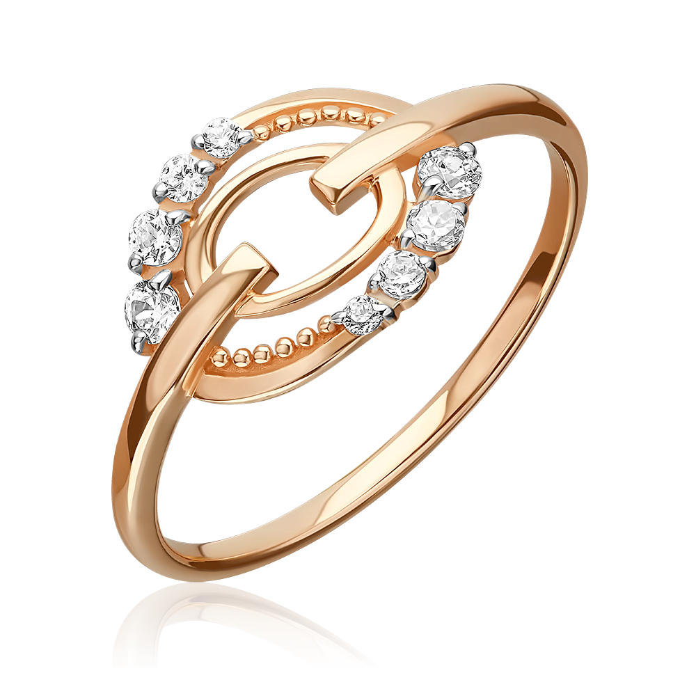 Кольцо из красного золота с фианитами 01-5936-00-401-1110