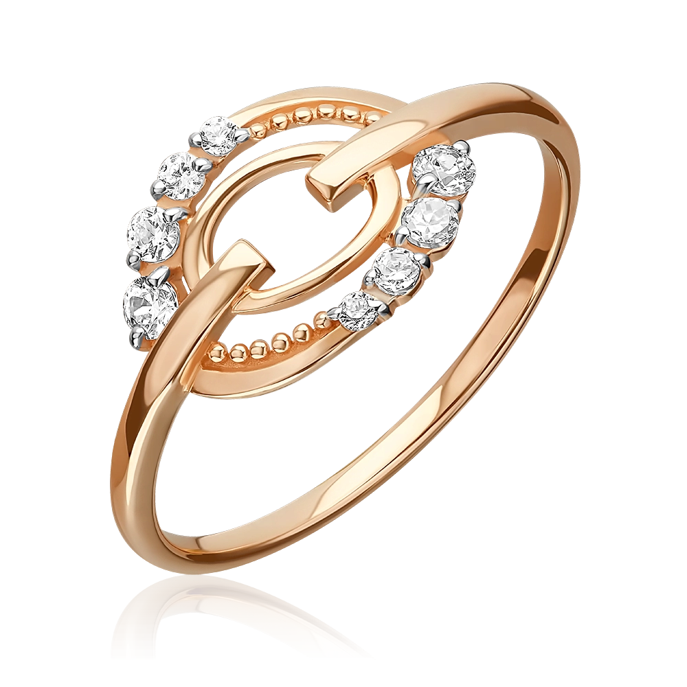 Кольцо из красного золота с фианитами 01-5936-00-401-1110