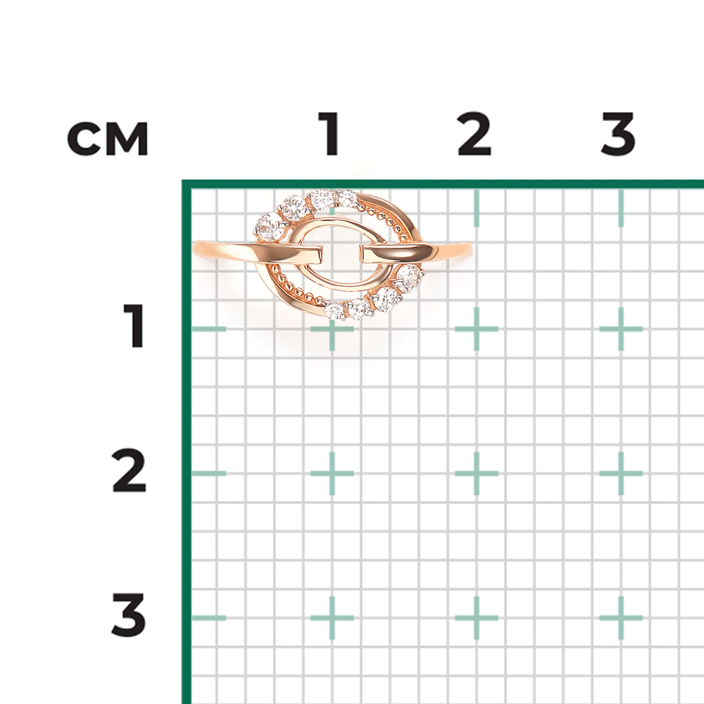 Кольцо из красного золота с фианитами 01-5936-00-401-1110