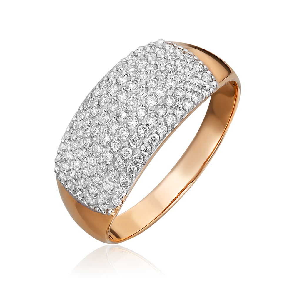 Кольцо из красного золота с бриллиантами 01-1489-00-101-1110-30