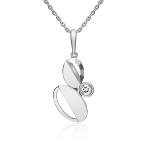 Подвеска из белого золота с натуральным топазом white