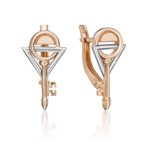 Серьги «Секрет успеха» с английским замком из комбинированного золота 02-5308-00-000-1111
