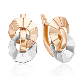 Серьги с английским замком из комбинированного золота 02-5377-00-000-1111