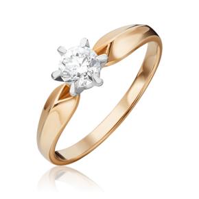 Помолвочное кольцо из комбинированного золота с бриллиантом 01-0920-00-101-1111-30