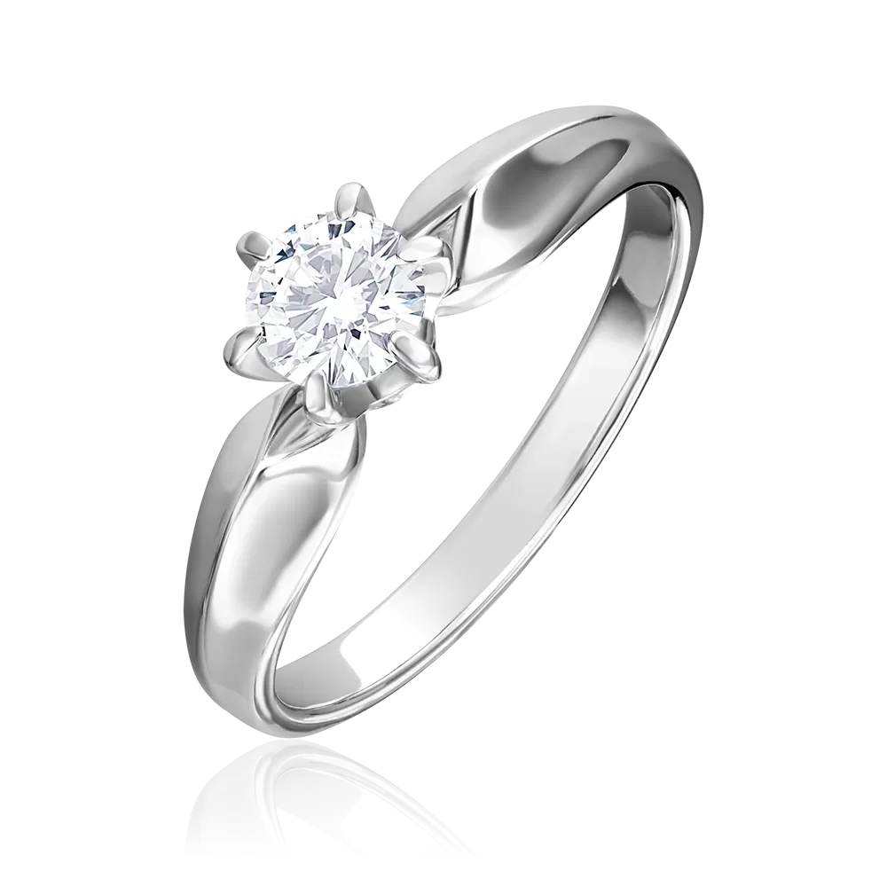 Помолвочное кольцо из белого золота с бриллиантом 01-0921-00-101-1120-30