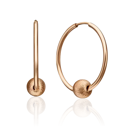 Серьги-конго из красного золота 02-4387-00-000-1110-04