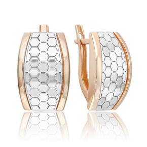 Серьги с английским замком из комбинированного золота 02-5259-00-000-1111