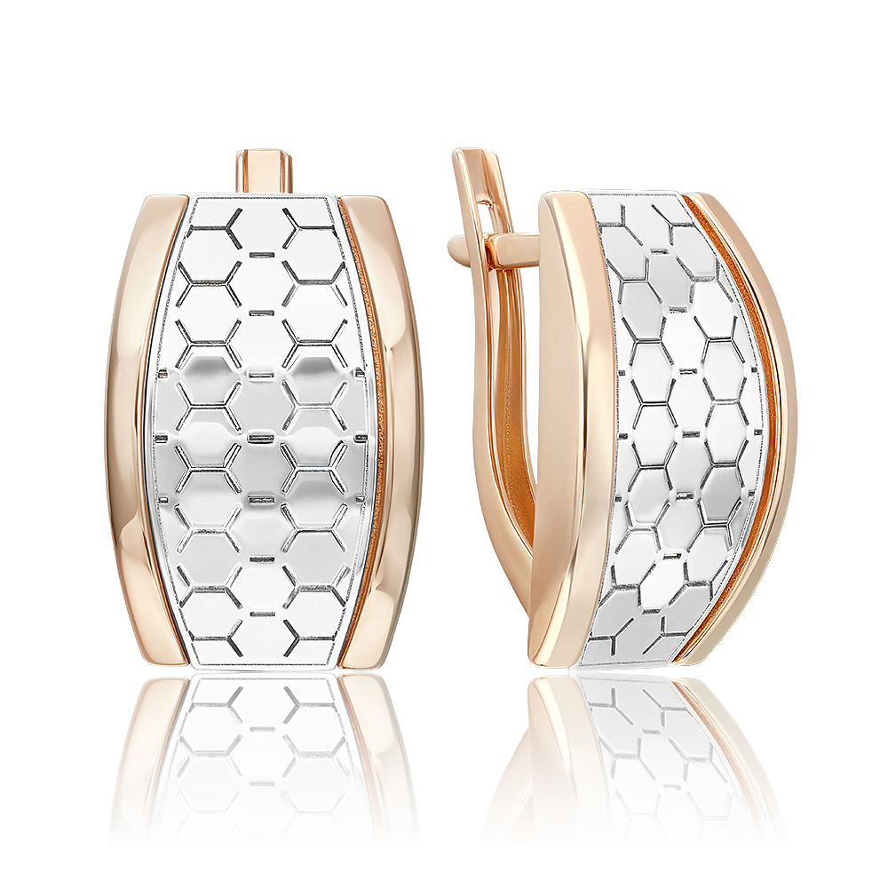 Серьги с английским замком из комбинированного золота 02-5259-00-000-1111
