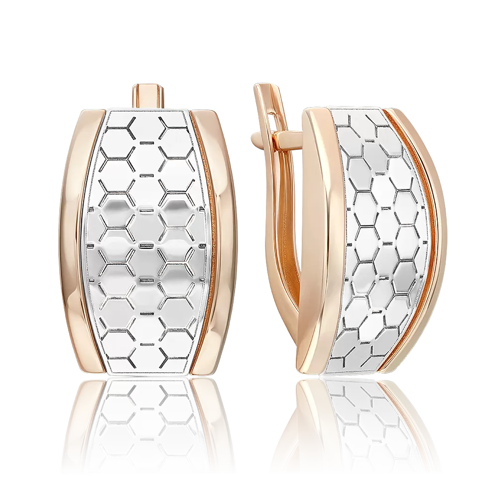 Серьги с английским замком из комбинированного золота 02-5259-00-000-1111