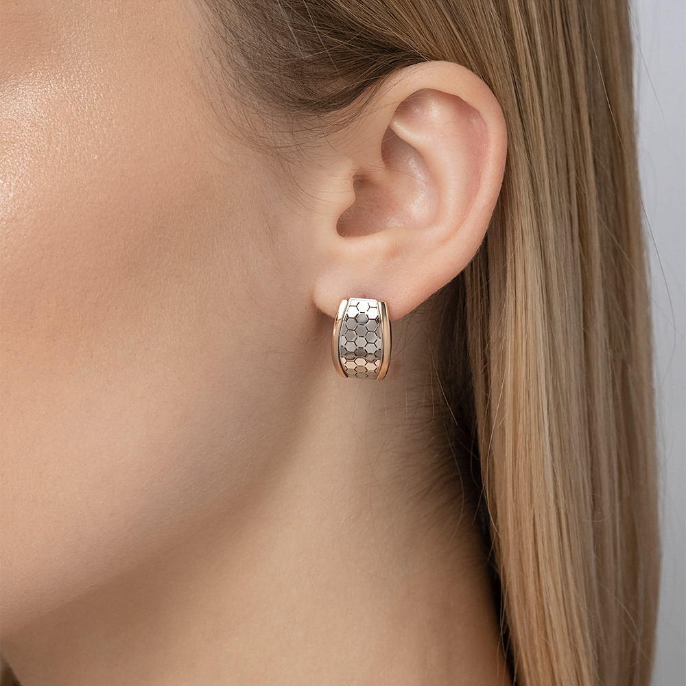 Серьги с английским замком из комбинированного золота 02-5259-00-000-1111