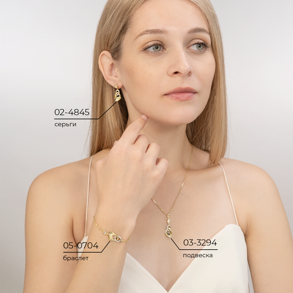 Браслет «Настроение» из комбинированного золота с натуральными топазами white 05-0704-00-201-1121