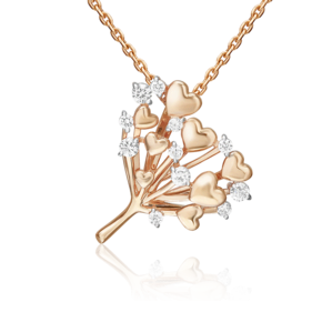 Подвеска «Букет сердец» из красного золота с фианитами 03-3579-00-401-1110