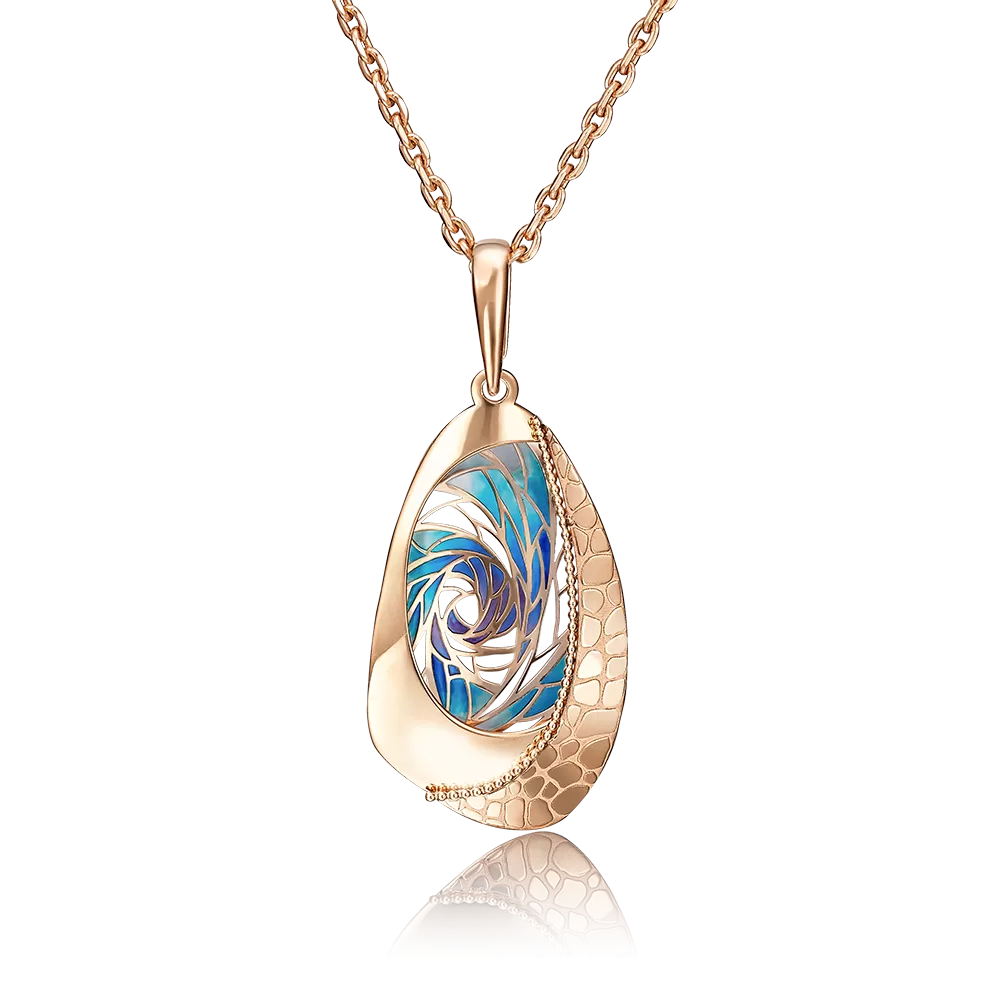 Подвеска из красного золота с эмалью 03-2785-00-000-1110-59