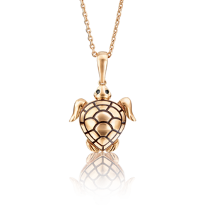 Подвеска «Черепаха» из красного золота с фианитами и эмалью 03-2465-00-402-1110-25