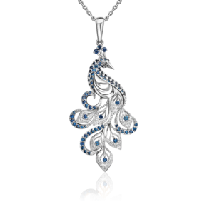 Подвеска «Павлин» из серебра с фианитами 03-2207-00-404-0200