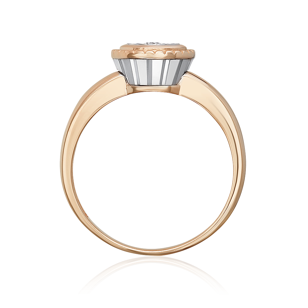 Кольцо из комбинированного золота с бриллиантом 01-5721-00-101-1111