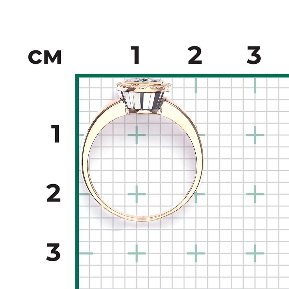 Кольцо из комбинированного золота с бриллиантом 01-5721-00-101-1111