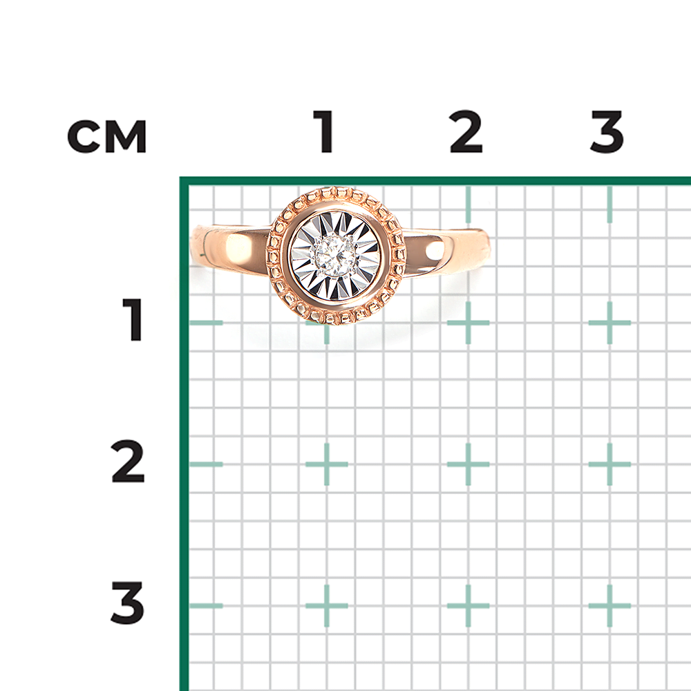 Кольцо из комбинированного золота с бриллиантом 01-5721-00-101-1111