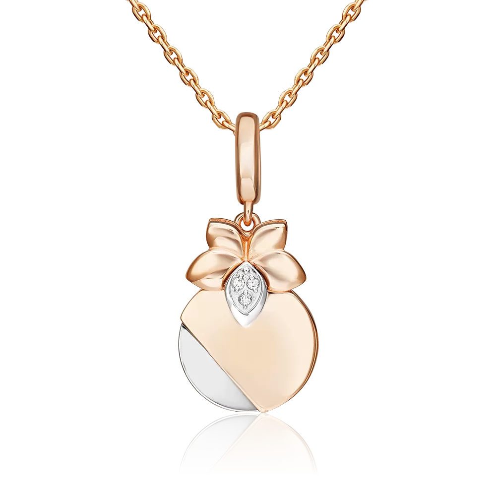 Подвеска из комбинированного золота с бриллиантами 03-3367-00-101-1111