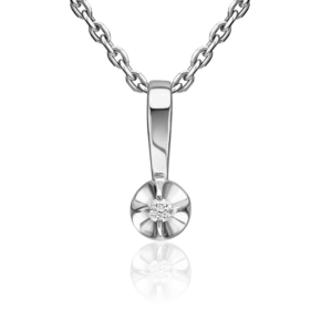 Подвеска из белого золота с бриллиантом 03-3687-00-101-1120