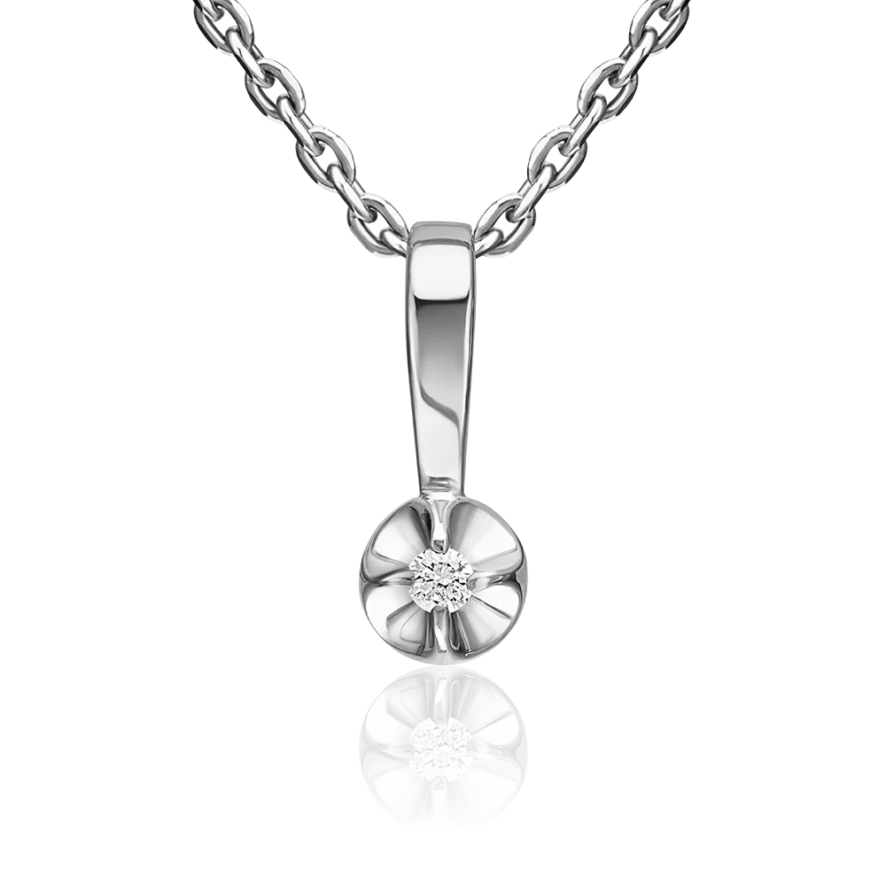 Подвеска из белого золота с бриллиантом 03-3687-00-101-1120