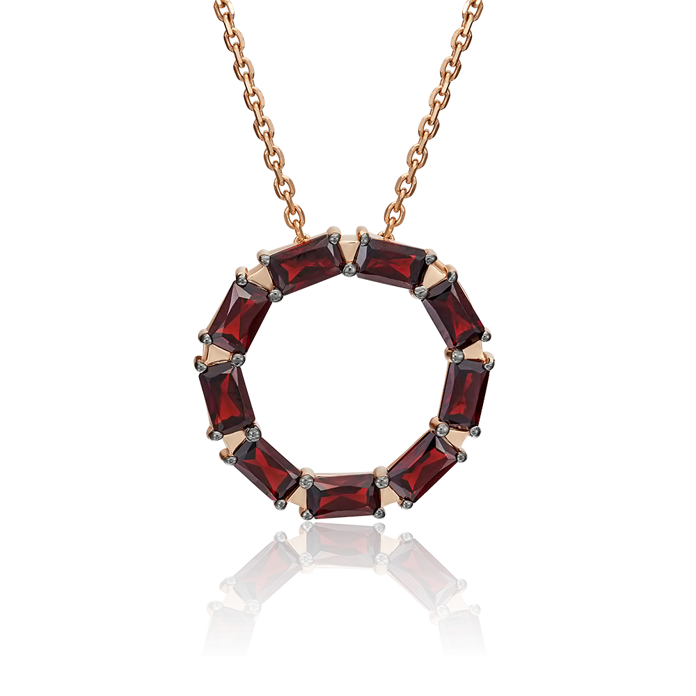 Подвеска из красного золота с гранатами 03-3065-00-204-1110-46