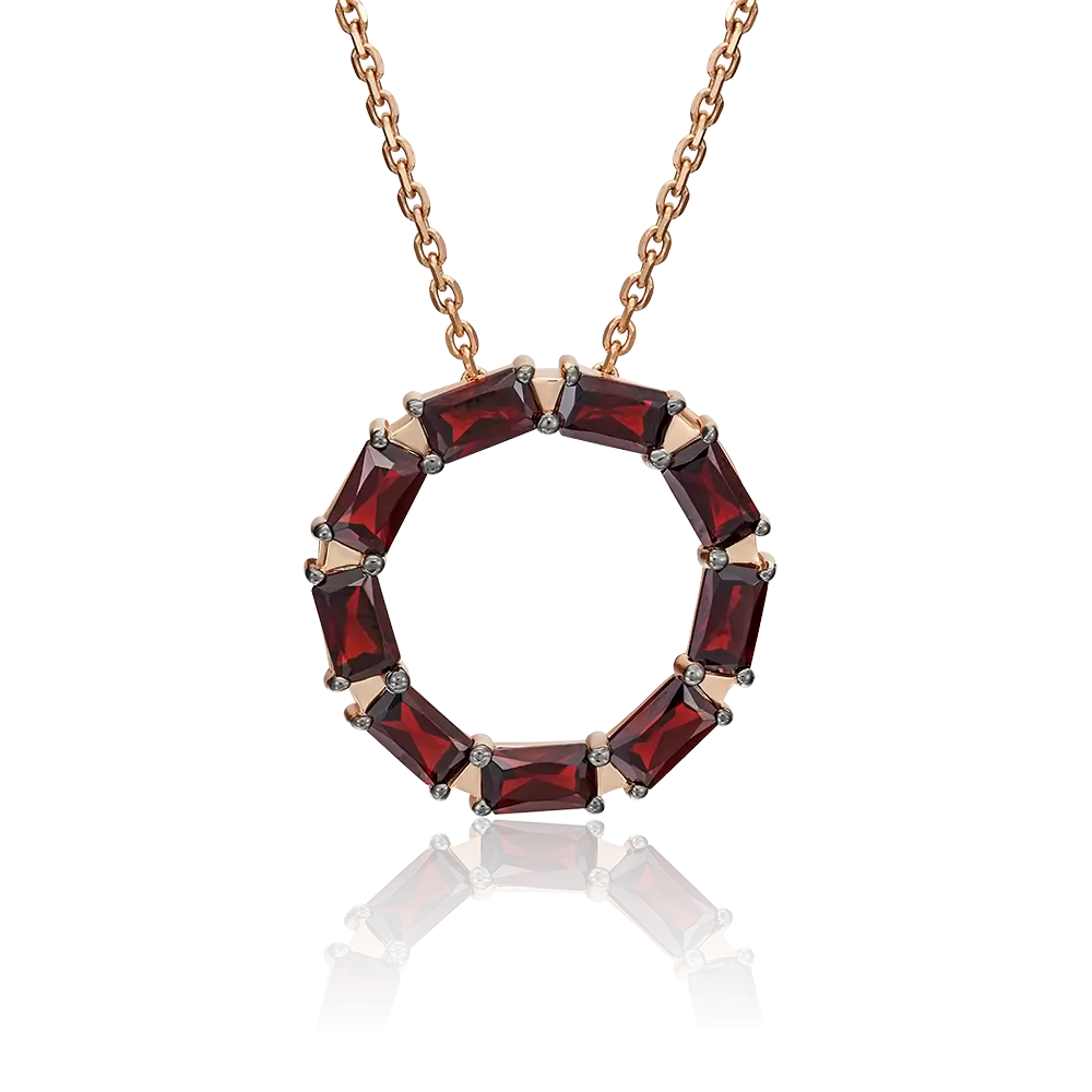 Подвеска из красного золота с гранатами 03-3065-00-204-1110-46