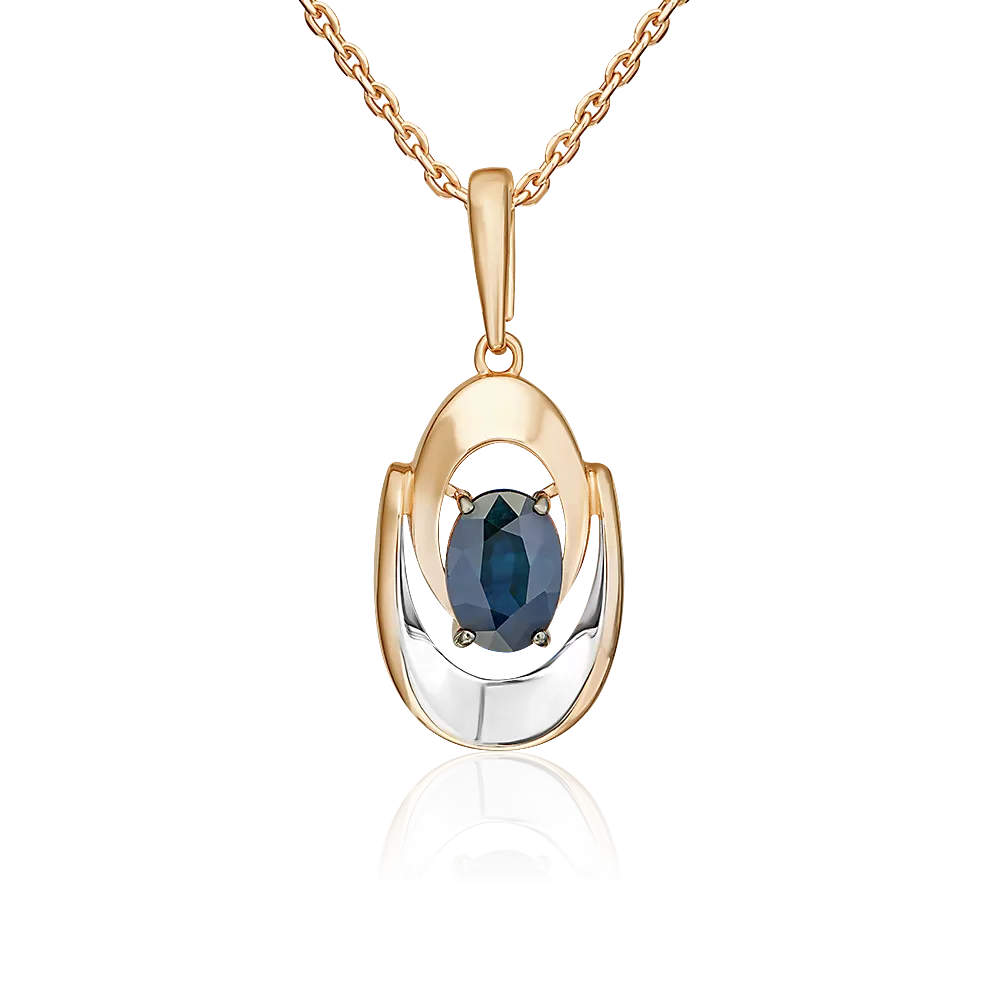 Подвеска из красного золота с сапфиром 03-3613-00-102-1110