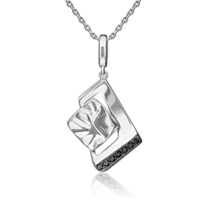 Подвеска из серебра с чёрными фианитами 03-3400-00-402-0200