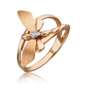 Кольцо «Стрекоза. Ценность настоящего» из комбинированного золота с бриллиантами 01-5494-00-101-1111