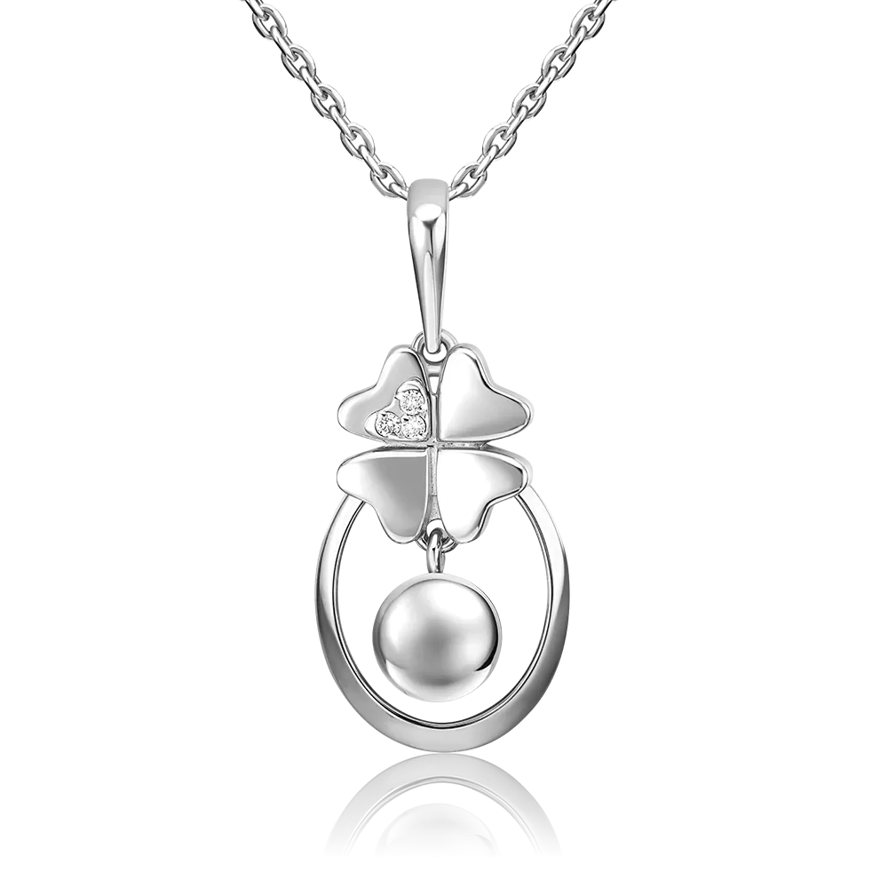 Подвеска «Клевер. Незабываемые моменты» из белого золота с бриллиантами 03-3281-00-101-1120