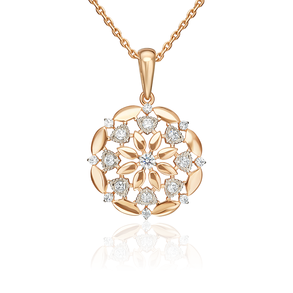 Подвеска «Витраж» из красного золота с фианитами 03-3643-00-401-1110