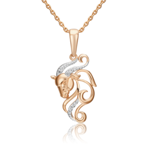 Подвеска «Знак зодиака Козерог» из красного золота с фианитами 03-1987-09-401-1110-03