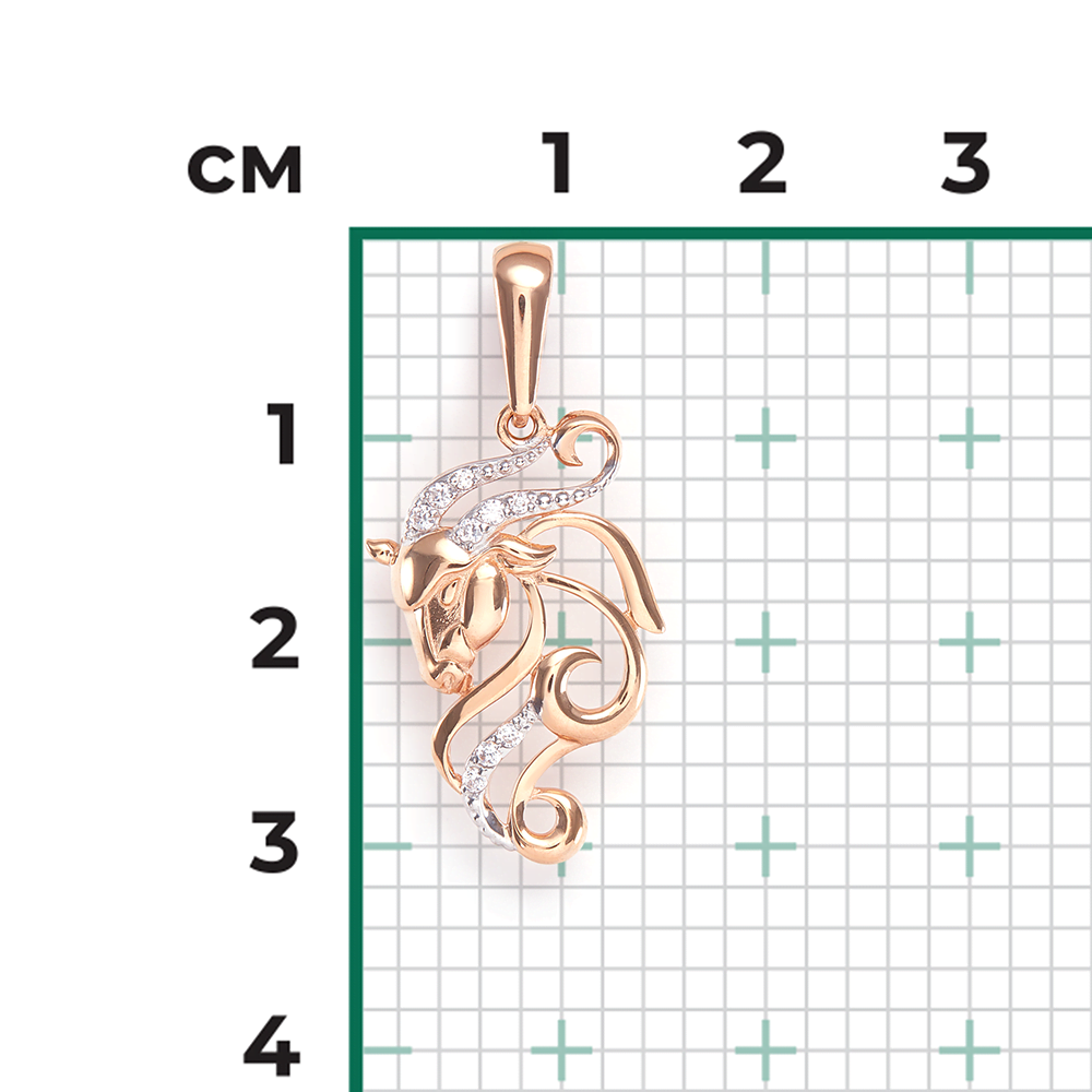Подвеска «Знак зодиака Козерог» из красного золота с фианитами 03-1987-09-401-1110-03