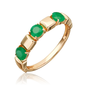 Кольцо из красного золота с изумрудами 01-5872-00-103-1110