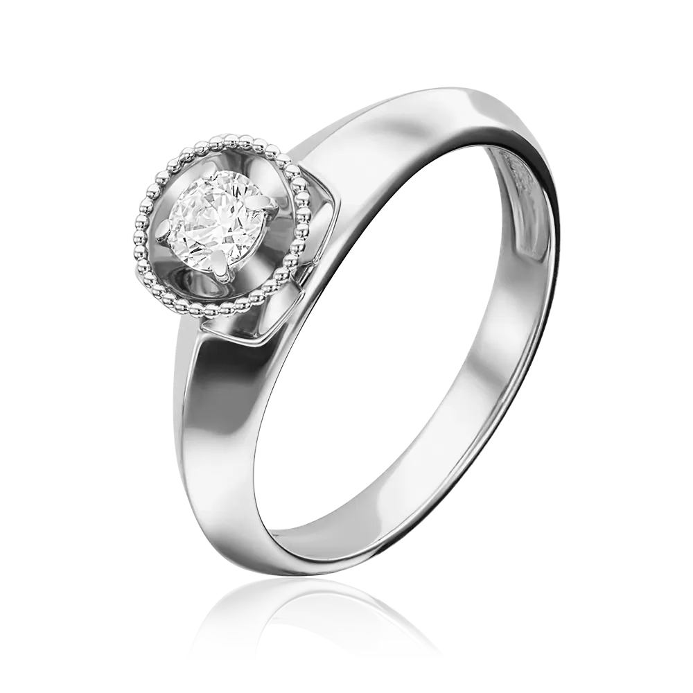 Помолвочное кольцо из белого золота с бриллиантом 01-5126-00-101-1120-30