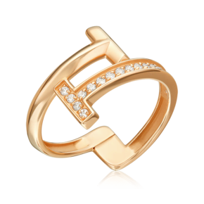 Кольцо из красного золота с фианитами 01-5891-00-401-1110