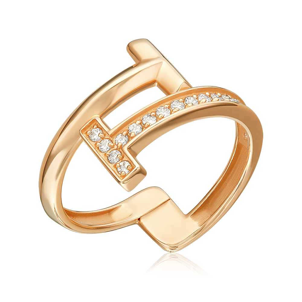 Кольцо из красного золота с фианитами 01-5891-00-401-1110