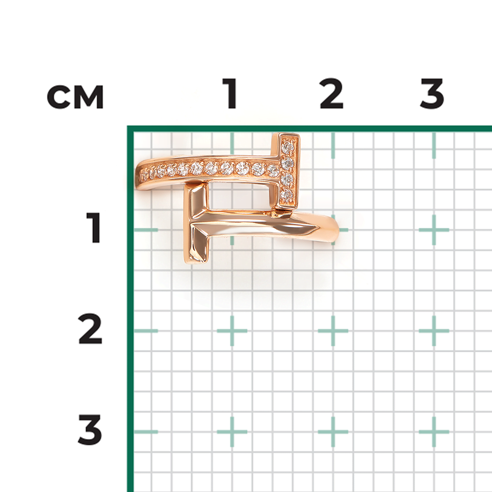Кольцо из красного золота с фианитами 01-5891-00-401-1110